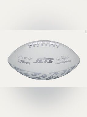 NY JETS Wilson White Football NFL Signature Autograph Silver Accents NWT NEW NIB